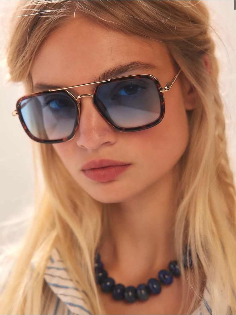 Free People Luna Classic Tinted Aviator Sunglasses
